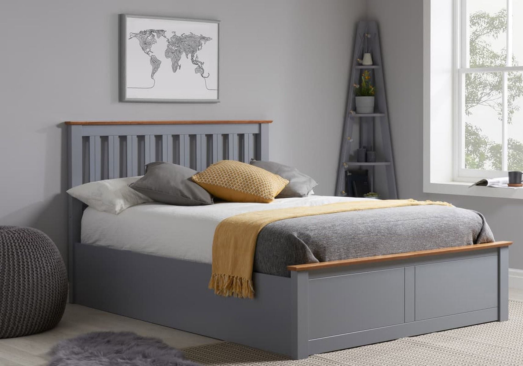 Birlea phoenix stone grey ottoman bed frame