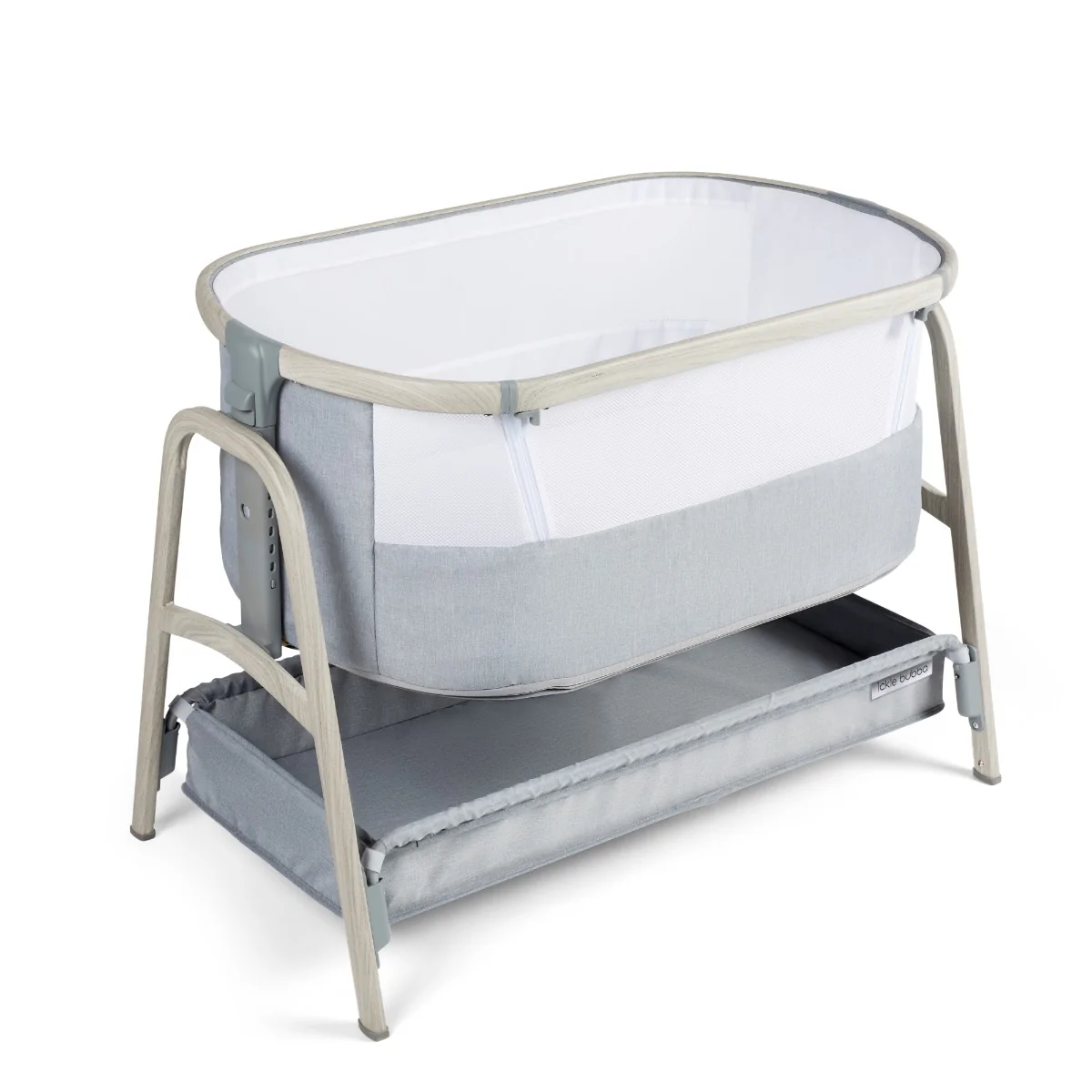 Grey portable crib
