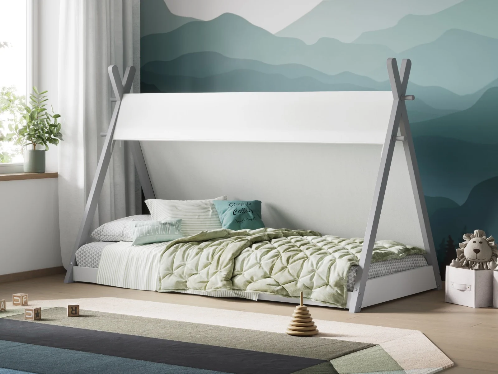 White teepee bed for toddler