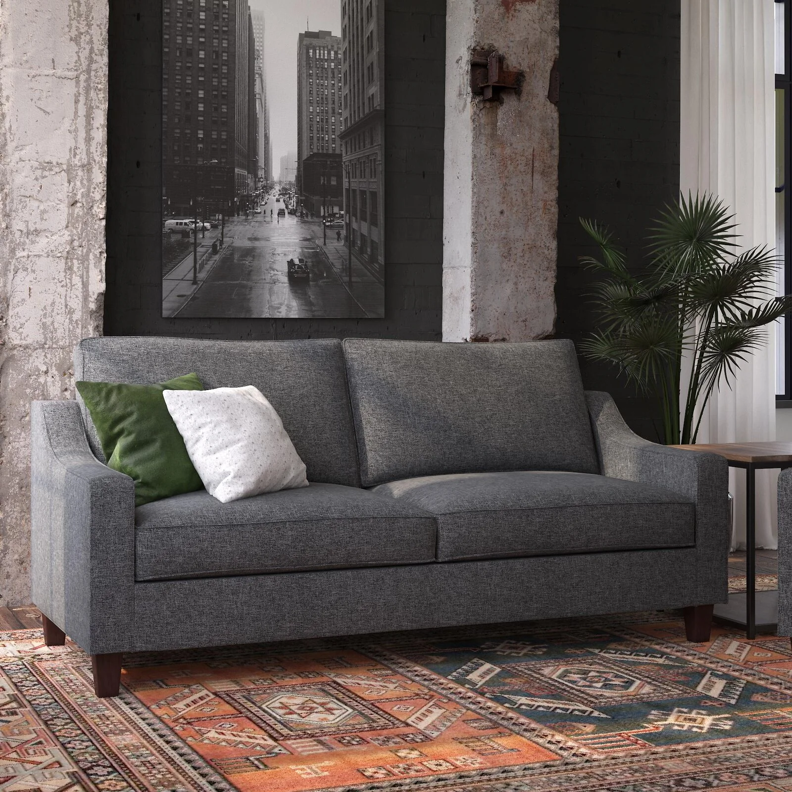 Dorel Luke Sofa Grey Linen view 2