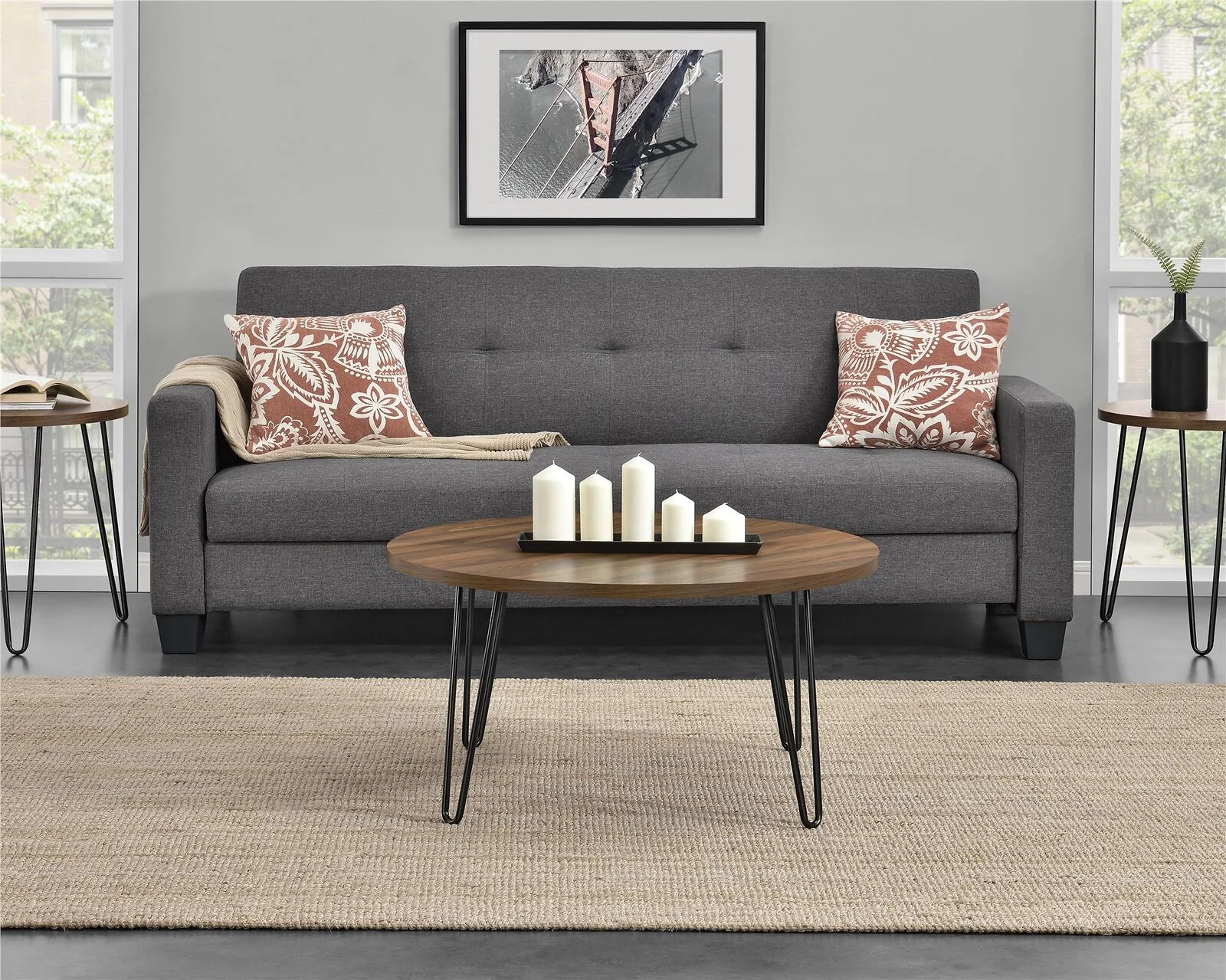 Dorel Owen Coffee Table Walnut Look