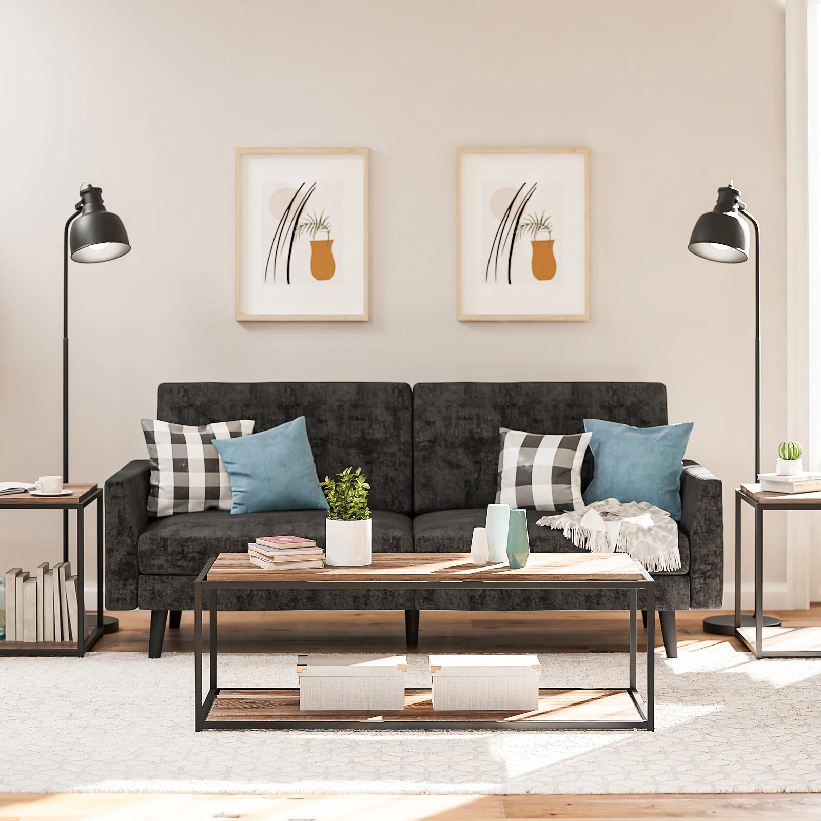 Dorel Quincy End Table Weathered Oak view 5