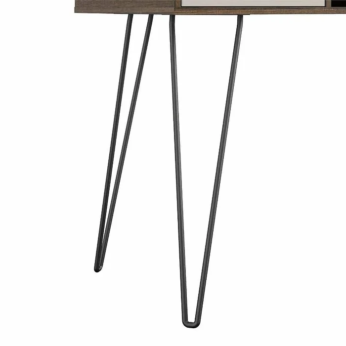 Dorel Harmony Concord Desk with Storage in Brown Grey view 5
