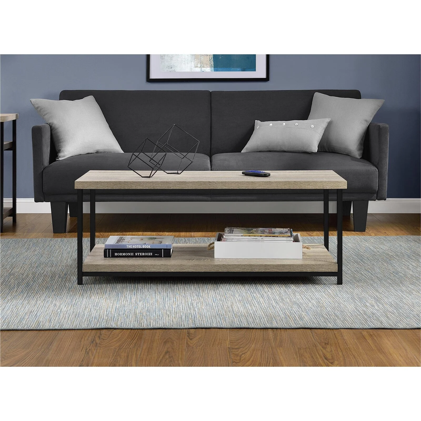 Dorel Elmwood Coffee Table - Distressed Grey Oak view 3