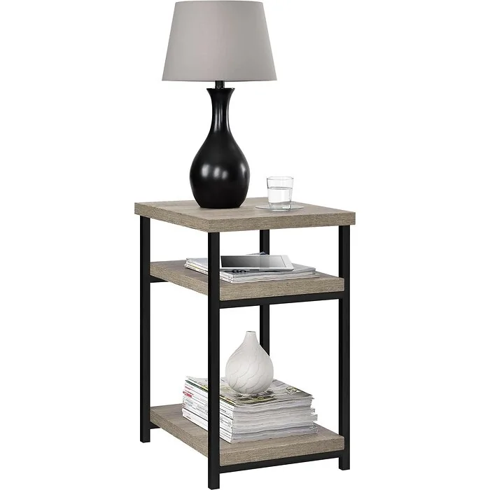Dorel Elmwood End Table Distressed Grey Oak view 2