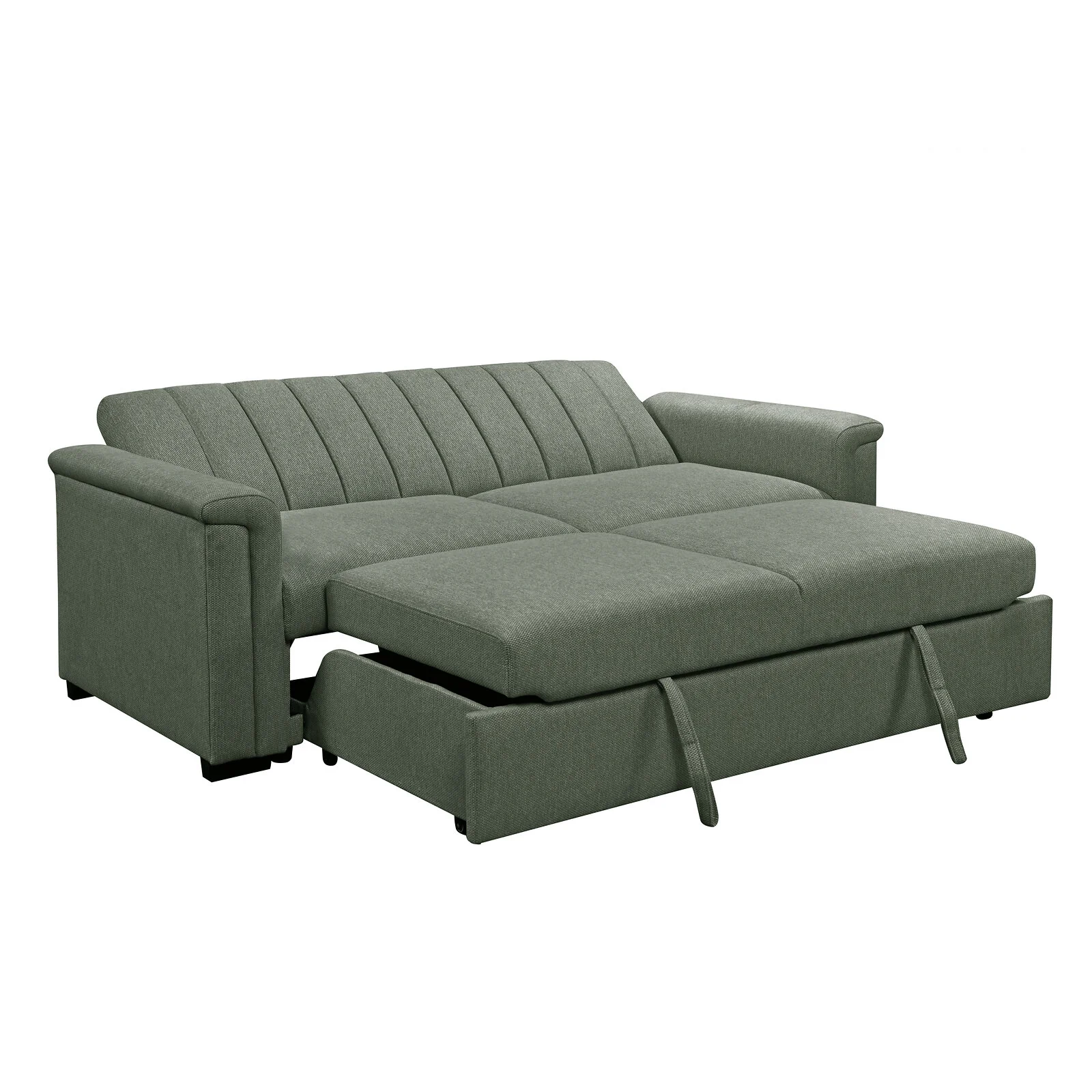 Dorel Charlotte 3 Seater Sofa Bed Moss Green Fabric view 5