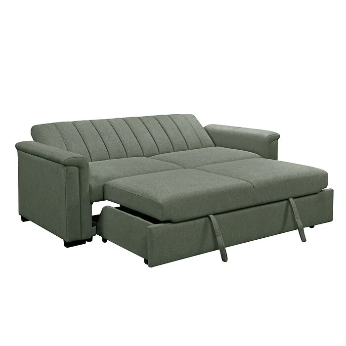 Dorel Charlotte 3 Seater Sofa Bed Moss Green Fabric view 5