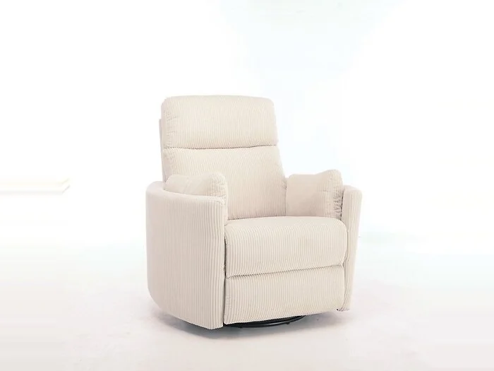 Kidsaw 1 Seater Electric Recliner Chair Ribbed Fabric Beige – view 4