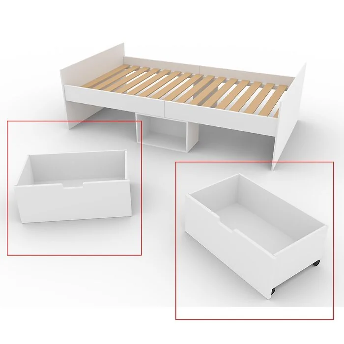 Kidsaw Kudl Flash white 2 drawer under bed storage