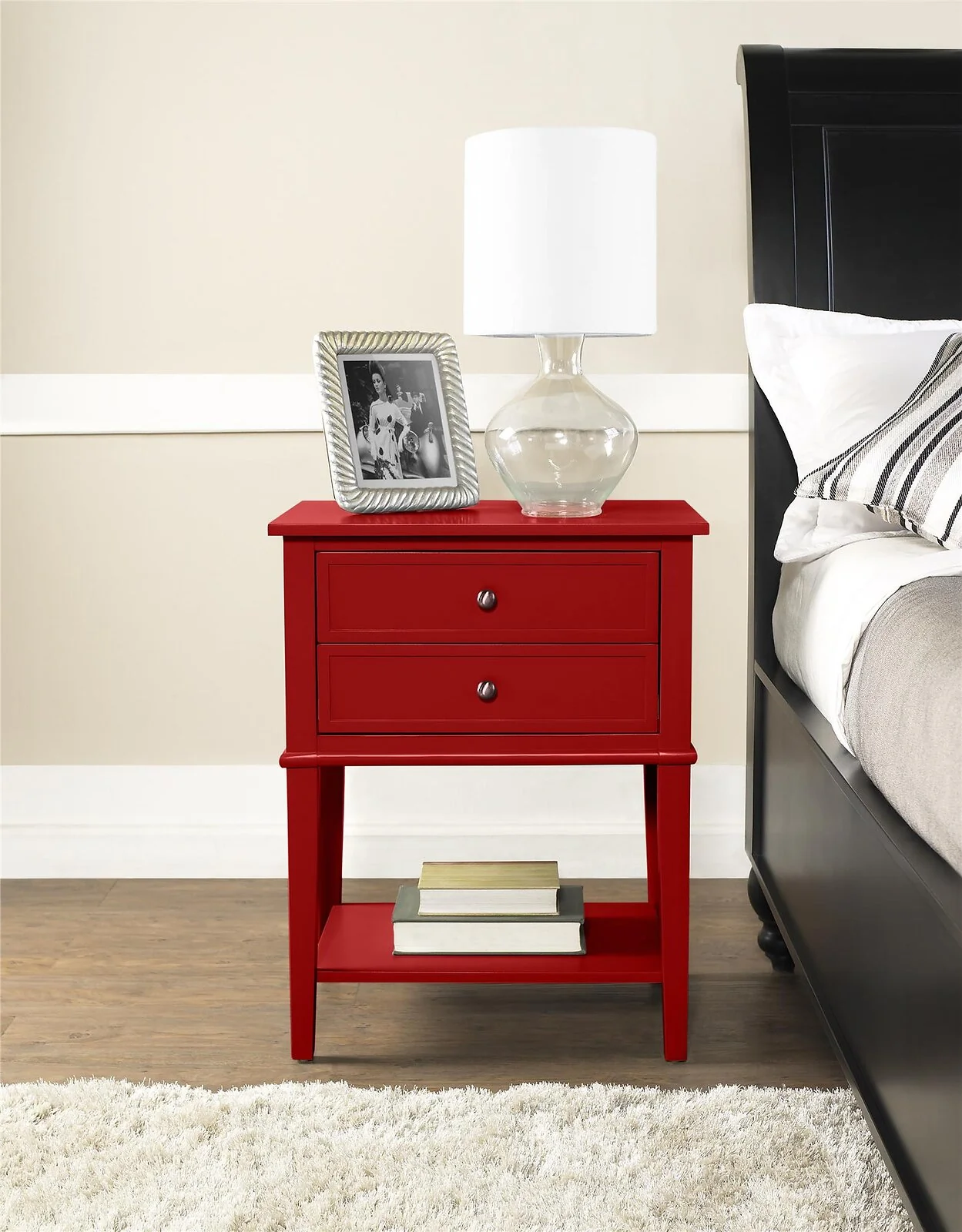 Dorel Franklin Accent Table 2Drawer Blue