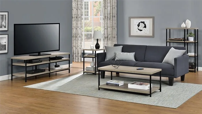 Dorel Elmwood End Table Distressed Grey Oak view 6