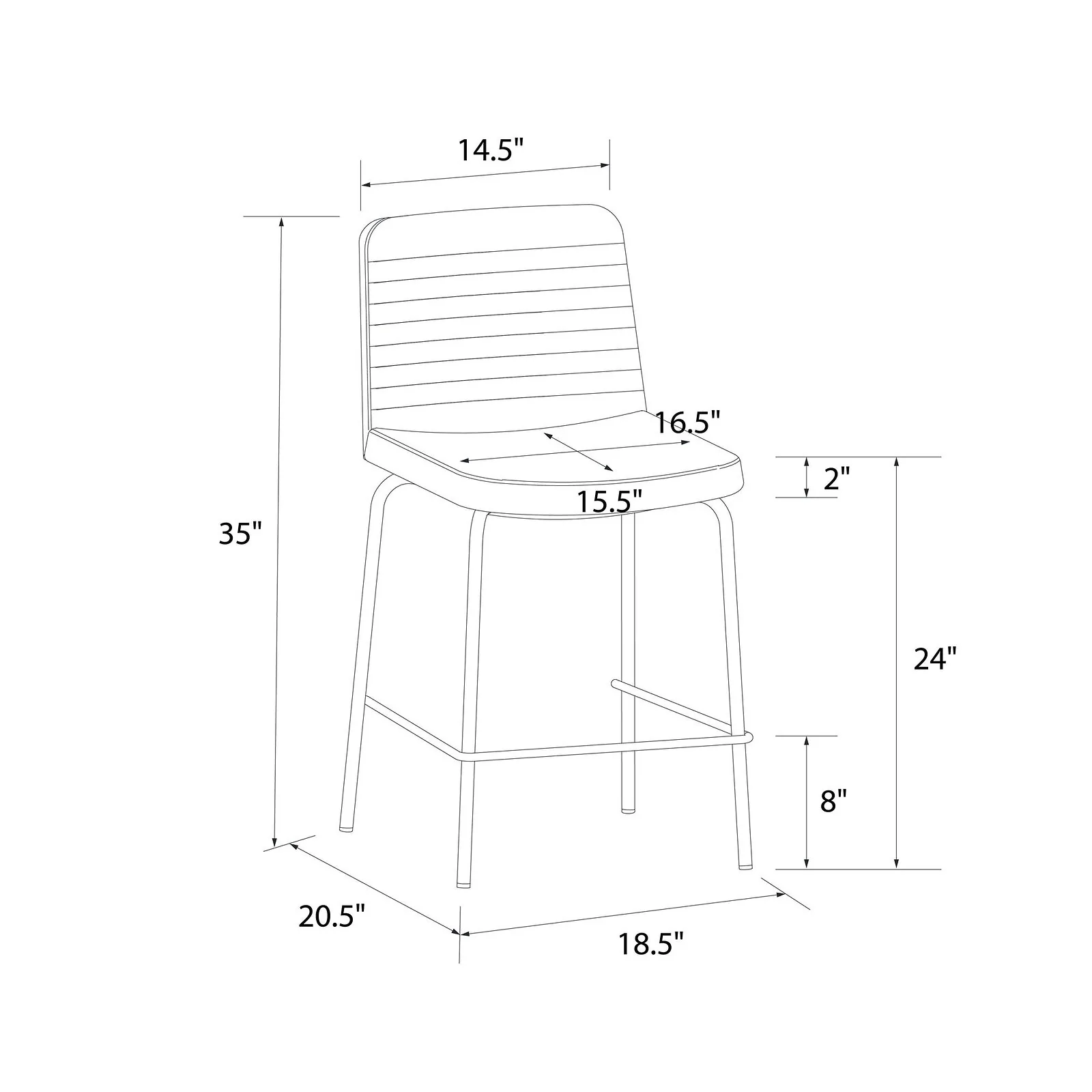 Dorel Corey Counter Stool Camel Faux Leather view 5