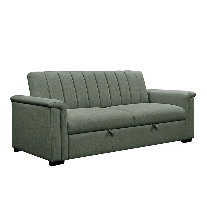 Dorel Charlotte 3 Seater Sofa Bed Moss Green Fabric