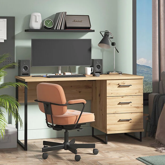 Dorel SARDINIA Computer Desk Artisan Oak view 2