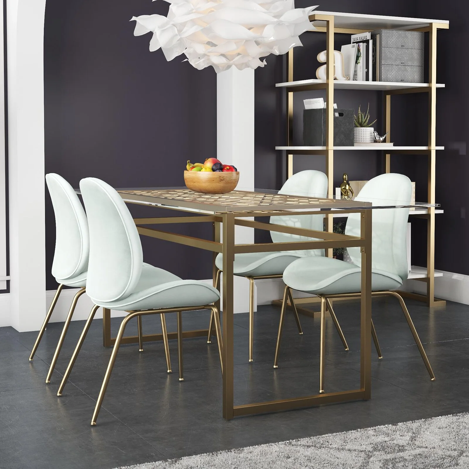 Dorel Juliette Dining Table Brass view 2