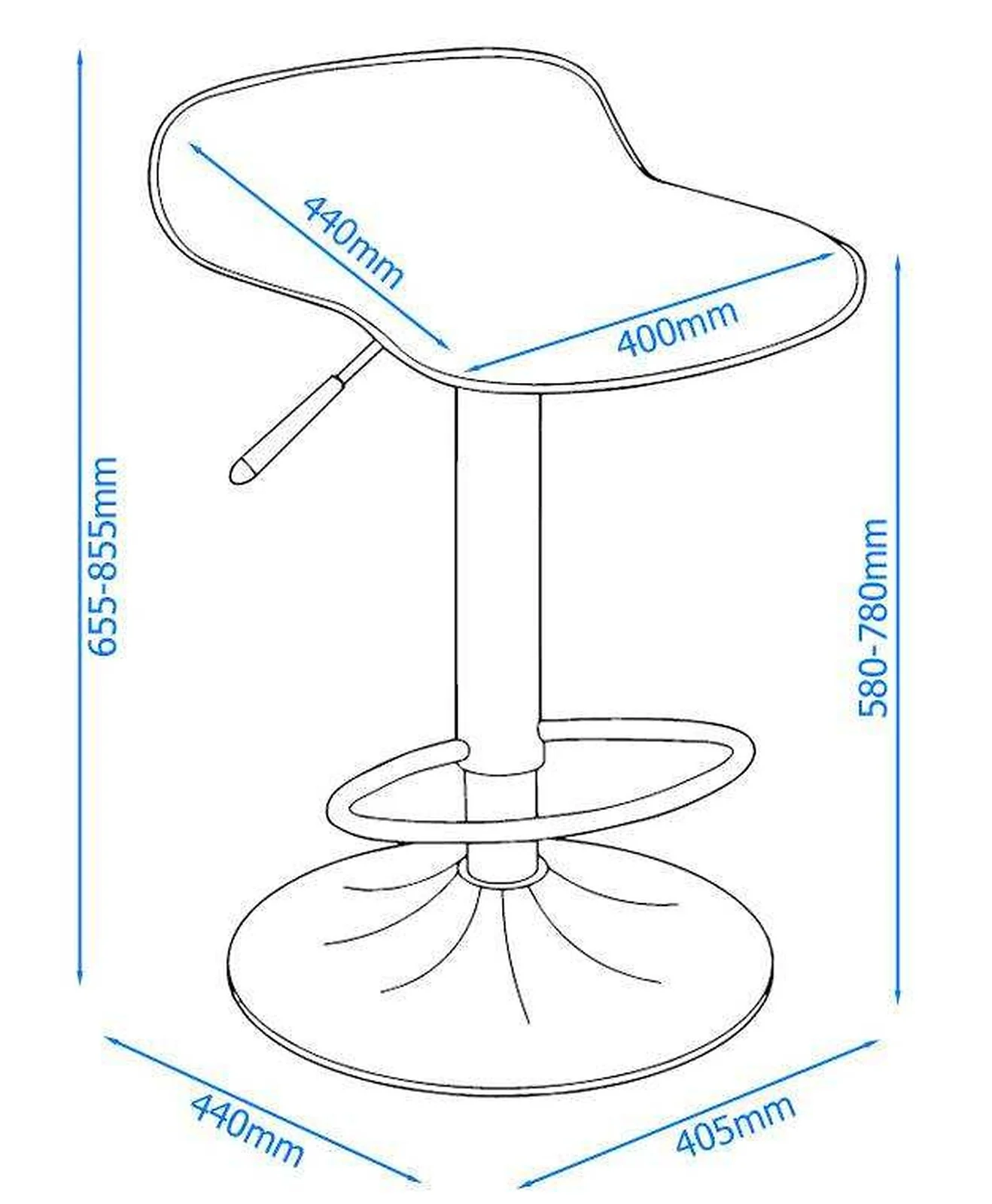 Dorel Ohio Leather Barstool in Grey Colour view 6