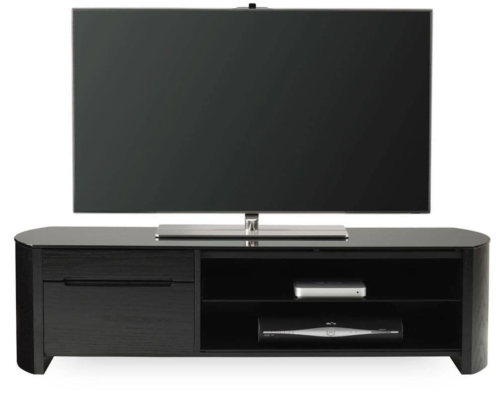 Dorel Finewoods TVcabinet in Black with 1 Drawer 1 Flap view 3
