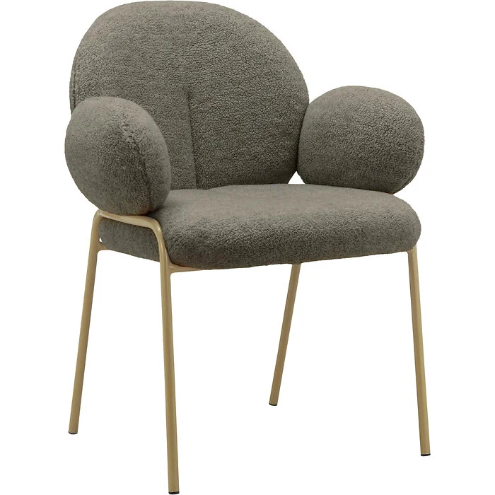 Dorel Iwama Dining Chair Set of 2 in Teddy Fabric Dark Mink view 5