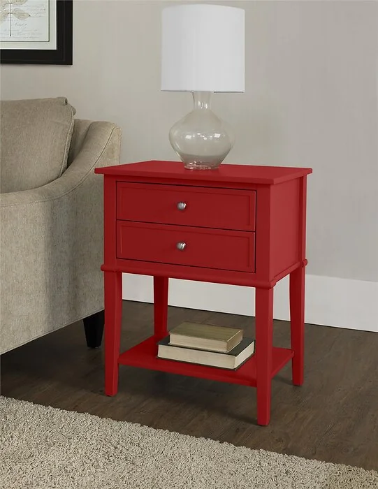 Dorel Franklin Accent Table 2Drawer Blue