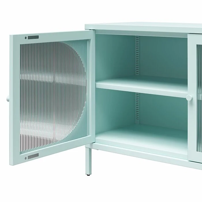 Dorel Luna W Accent Cabinet 2D FluWed Glass SkyBlue view 6
