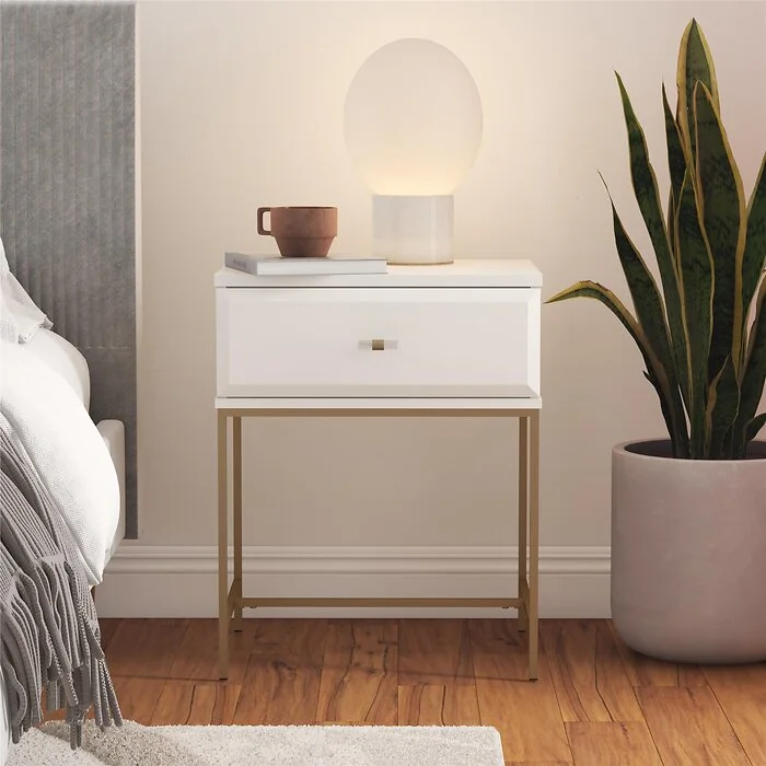 Dorel Effie Nightstand White view 5