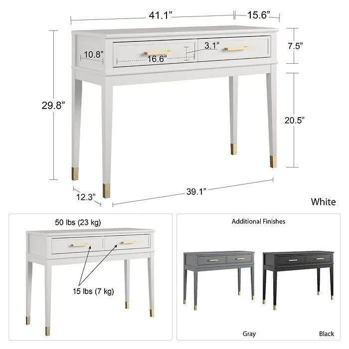 Dorel Westerleigh Console Table Graphite Grey view 3