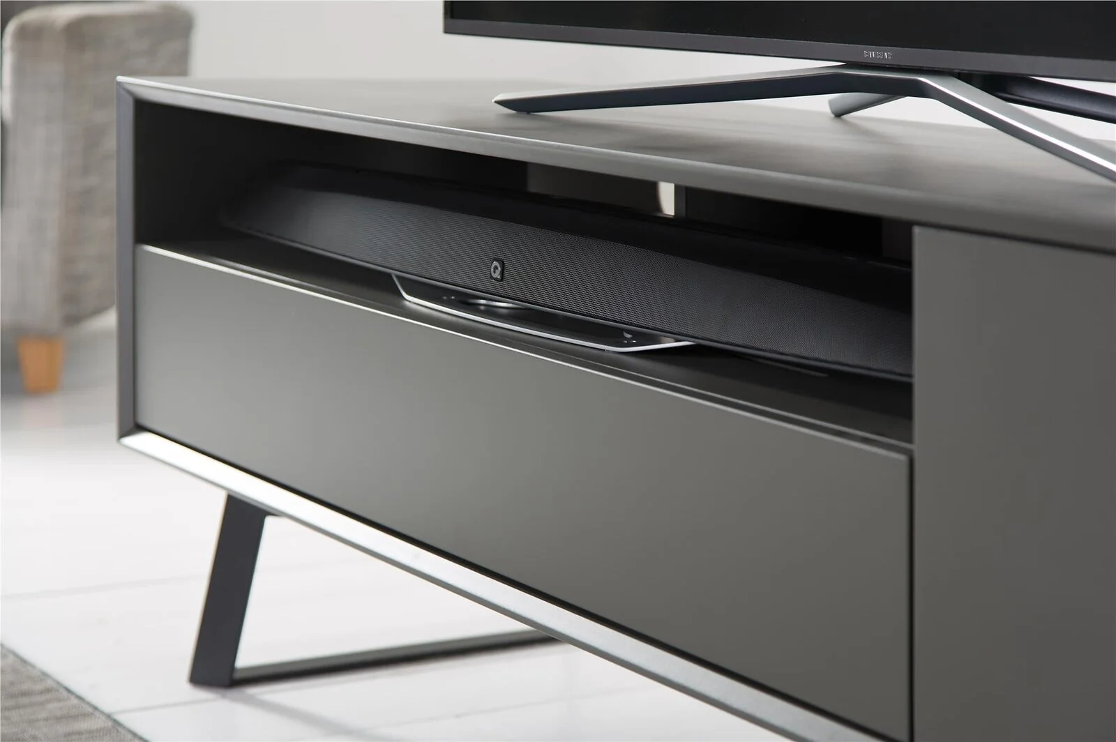 Dorel Carbon TVcabinet in Grey with Storage