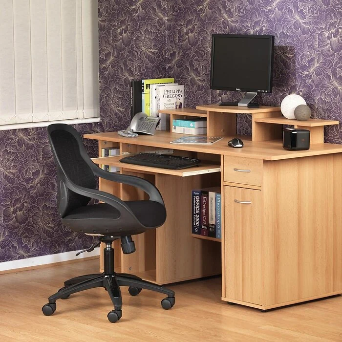 Dorel Croft Mesh Office Chair with Wheels in Grey