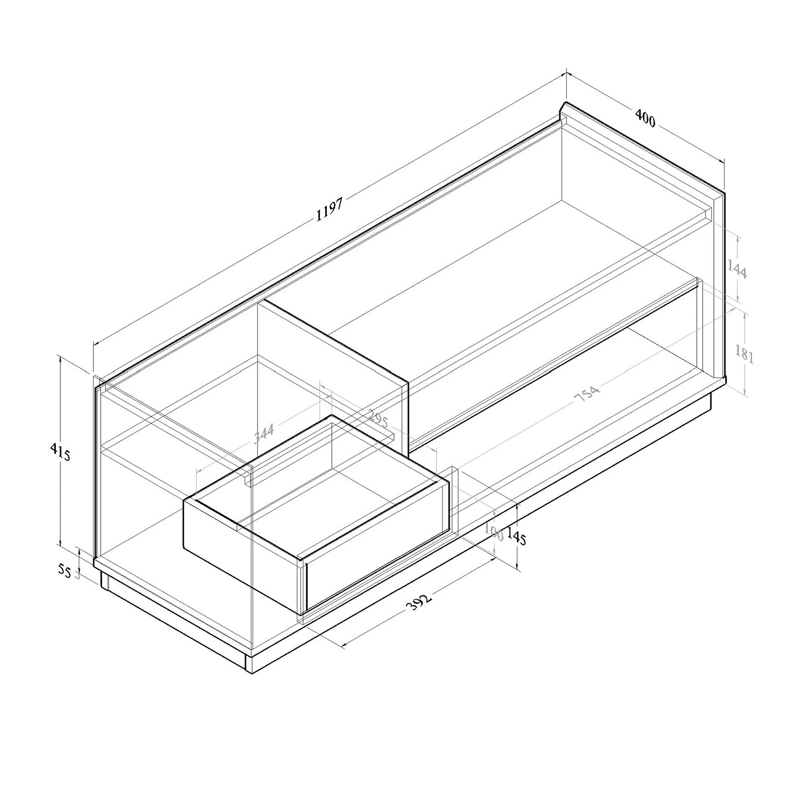 Kidsaw Yucca 120cm TV cabinet in Modi Wenge