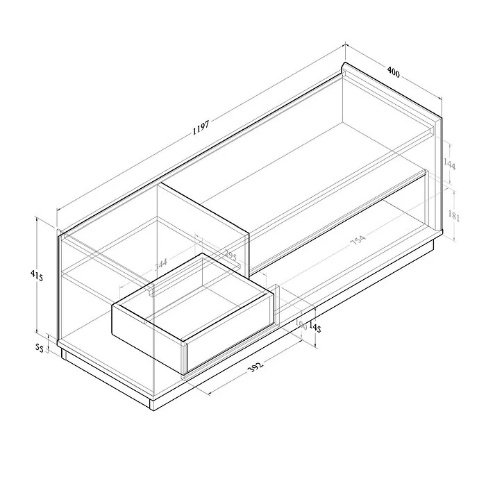 Kidsaw Yucca 120cm TV cabinet in Modi Wenge