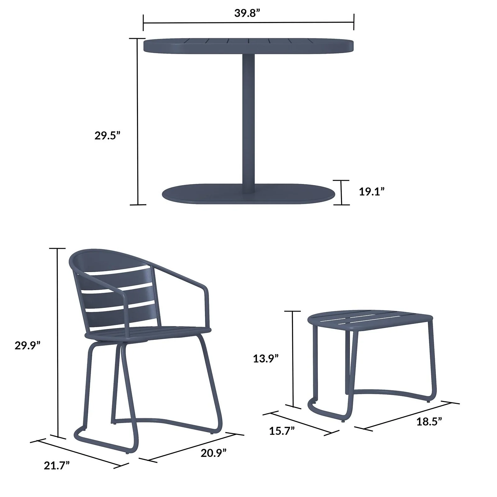 Dorel COSCO Metro Retro 5PC Bistro Set Grey view 6