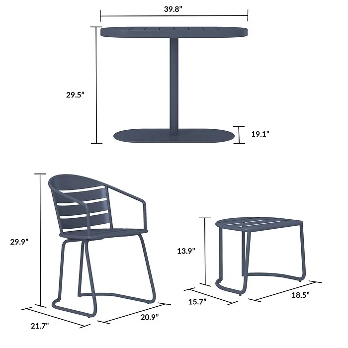Dorel COSCO Metro Retro 5PC Bistro Set Grey view 6
