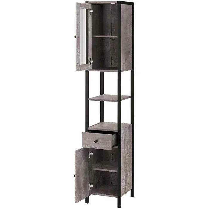 Dorel Chris Bathroom Cabinet Concrete Look Black view 2