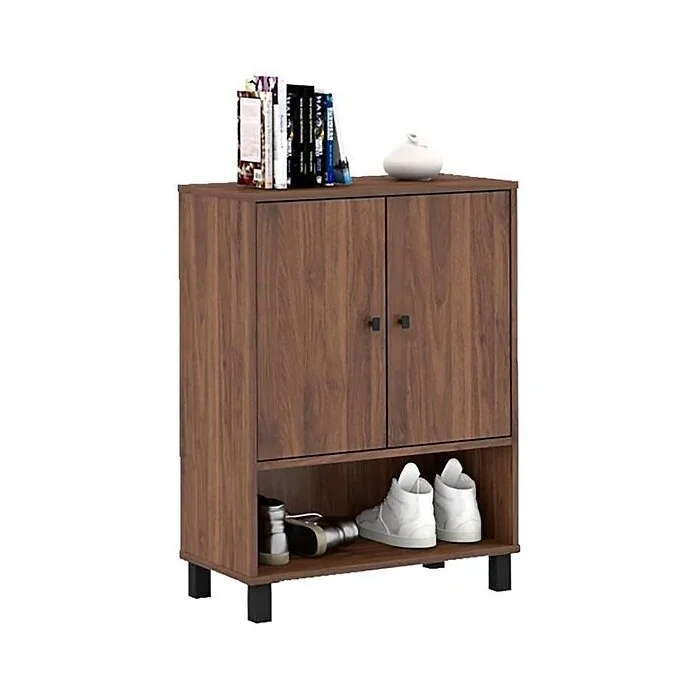 Kidsaw walnut effect 2 door shoe storage cabinet