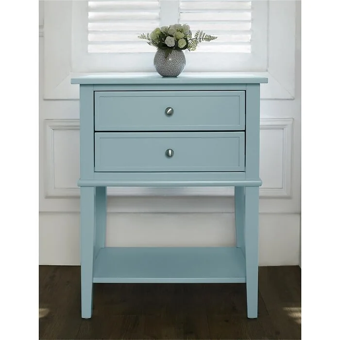 Dorel Franklin Accent Table 2Drawer Blue