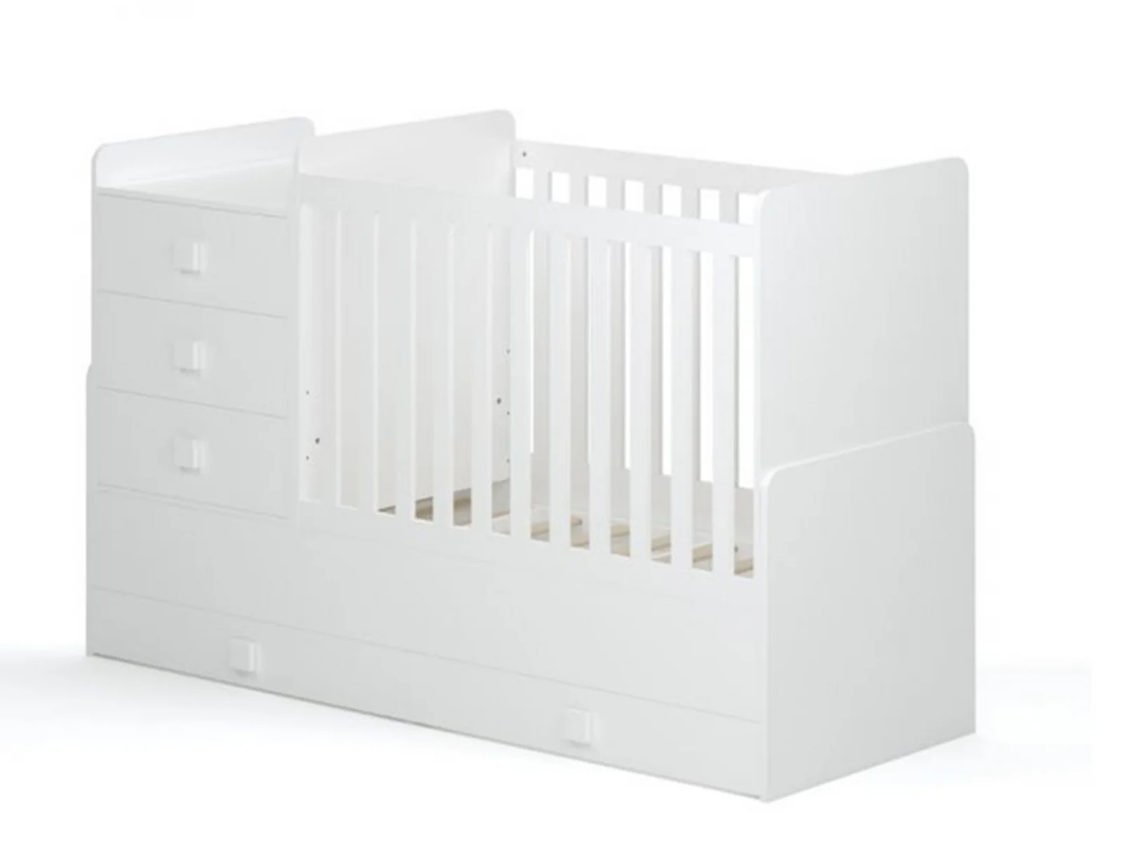 Kidsaw Kudi Combi 4 in 1 Cot Bed with Changing Unit White – view 7
