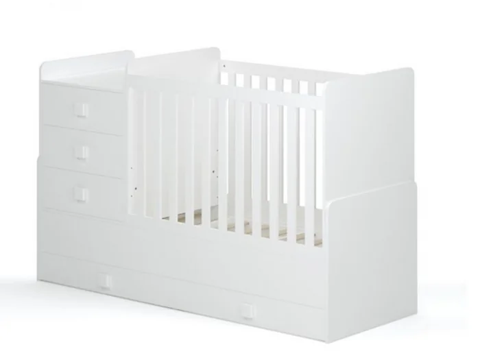Kidsaw Kudi Combi 4 in 1 Cot Bed with Changing Unit White – view 7