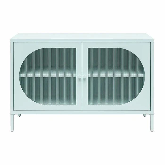 Dorel Luna W Accent Cabinet 2D FluWed Glass SkyBlue view 5