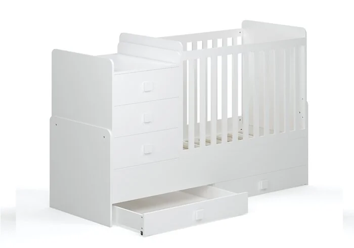 Kidsaw Kudi Combi 4 in 1 Cot Bed with Changing Unit White – view 9
