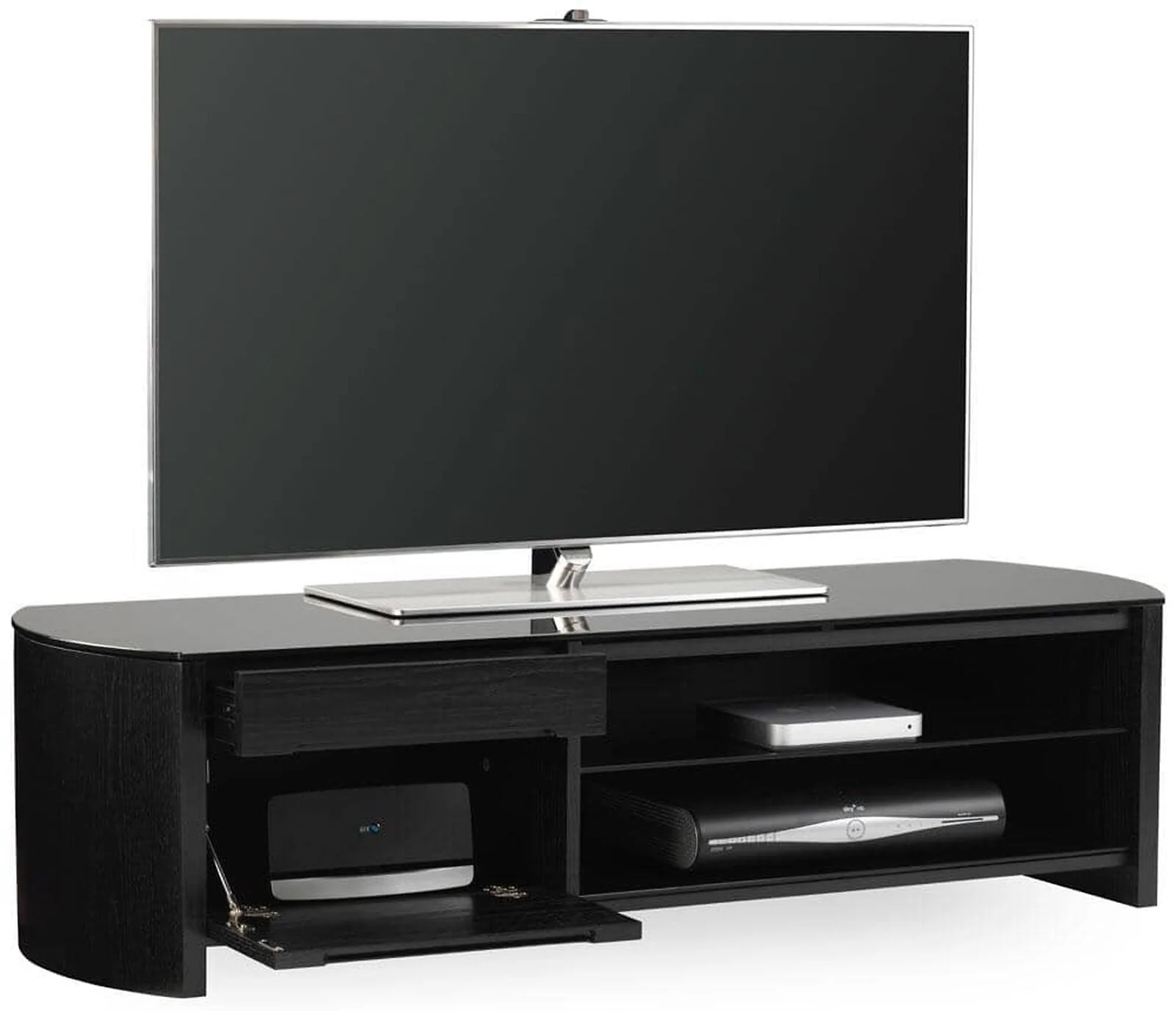 Dorel Finewoods TVcabinet in Black with 1 Drawer 1 Flap view 4