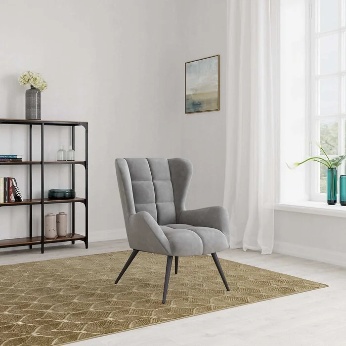 Alphason Dalton Chair in Grey Velvet