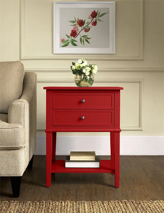 Dorel Franklin Accent Table 2Drawer Blue