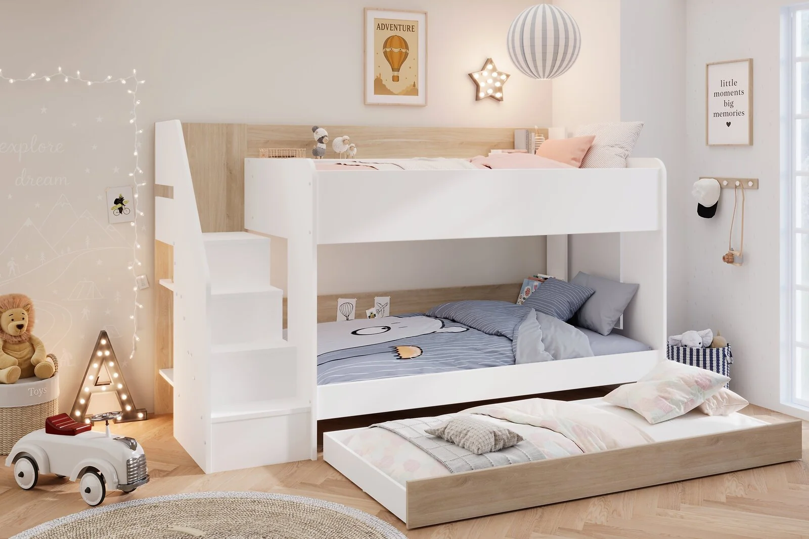 Kids Avenue Andrea Bunkbed White & Oak