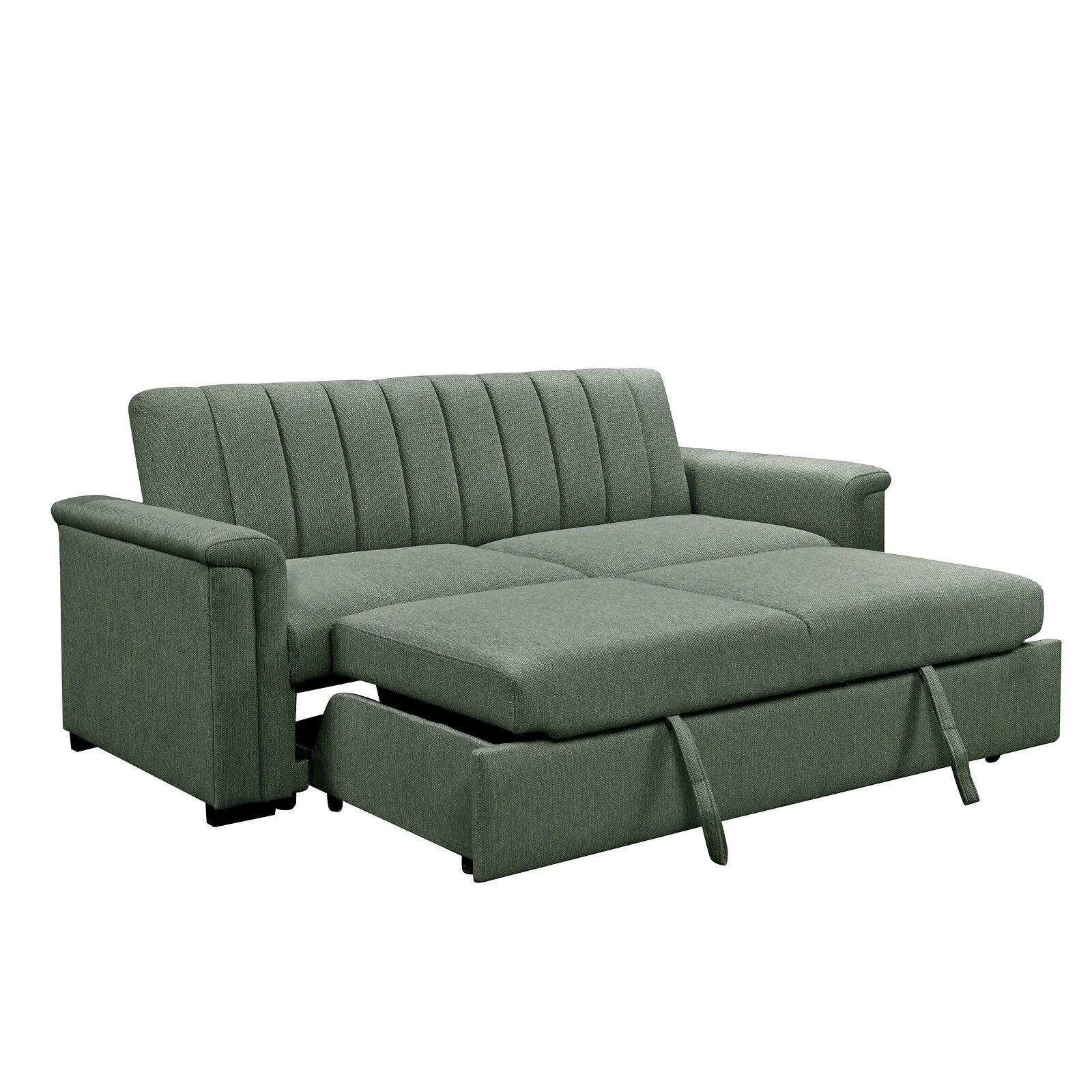 Dorel Charlotte 3 Seater Sofa Bed Moss Green Fabric view 4
