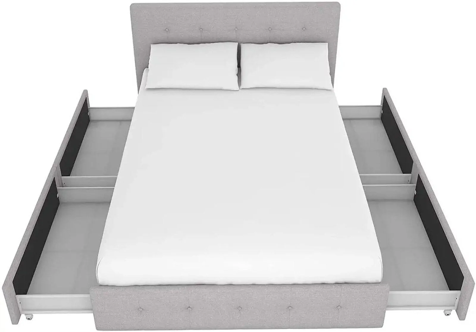 Dorel Rose Upholstered Bed with Storage Grey Linen Double view 4