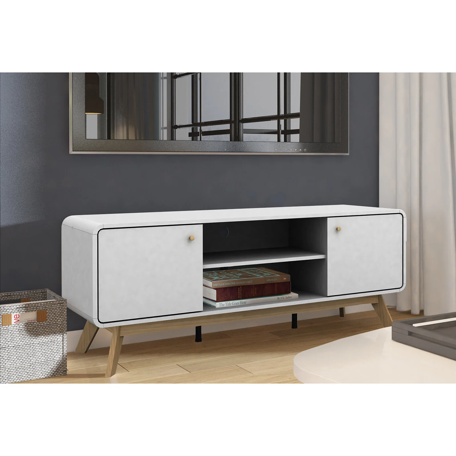 Dorel Loft24 Cassie TV Stand in White view 5