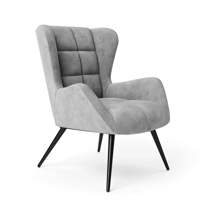 Alphason Dalton Chair in Grey Velvet view 2