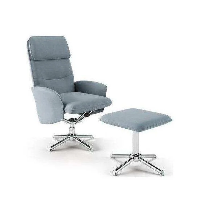 Dorel Belding Recliner and Stool in Grey Pu view 2
