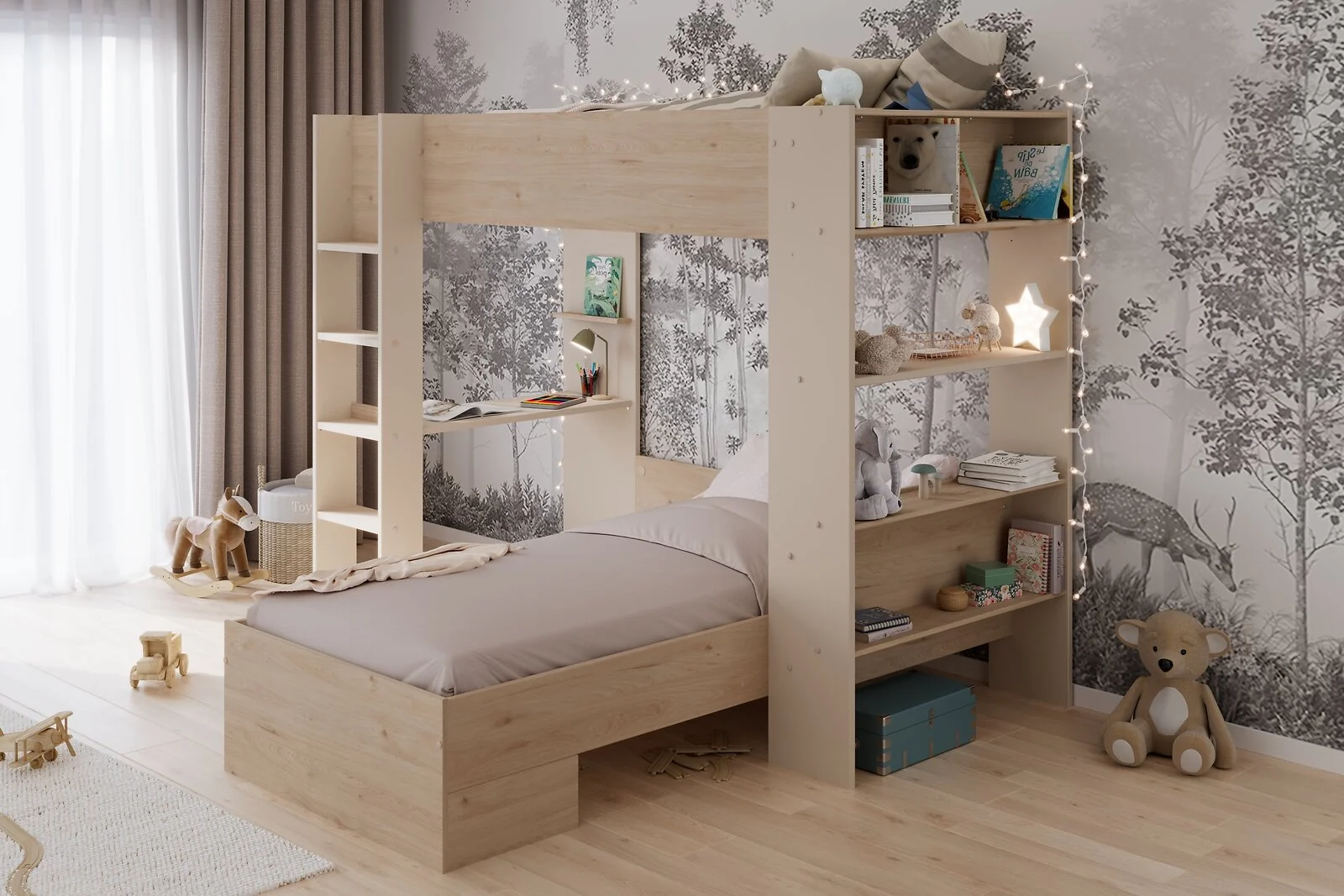 Kids Avenue Oasis Bunk Bed Oak & Cashmere