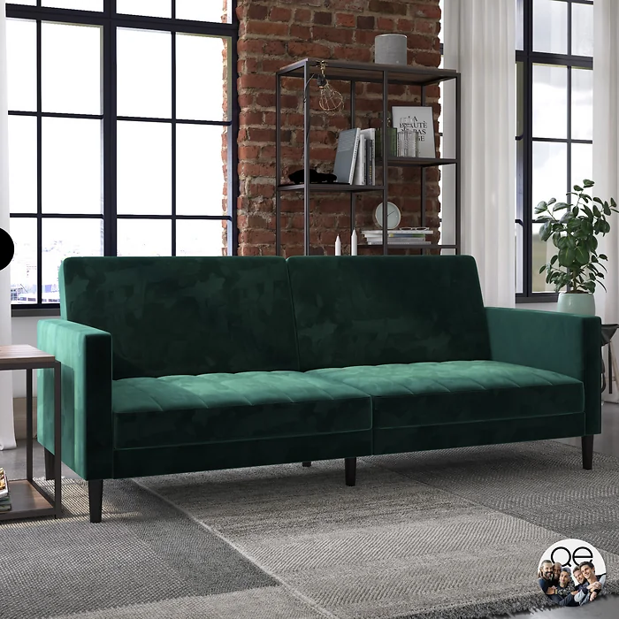 Dorel Liam Futon Green Velvet view 2